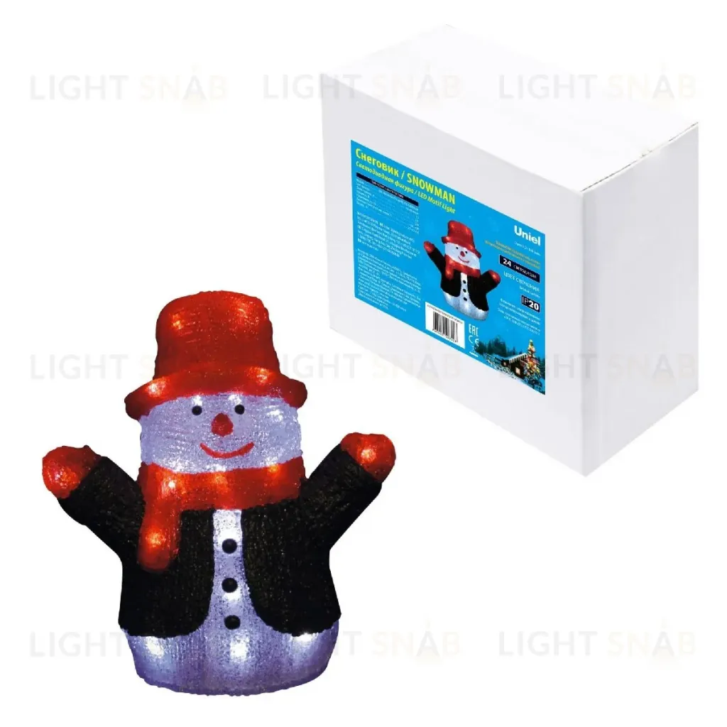 Фигура снеговик Uniel ULD-M2730-024/STA WHITE IP20 SNOWMAN 09557 ULD-M2730-024/STA WHITE IP20 SNOWMAN