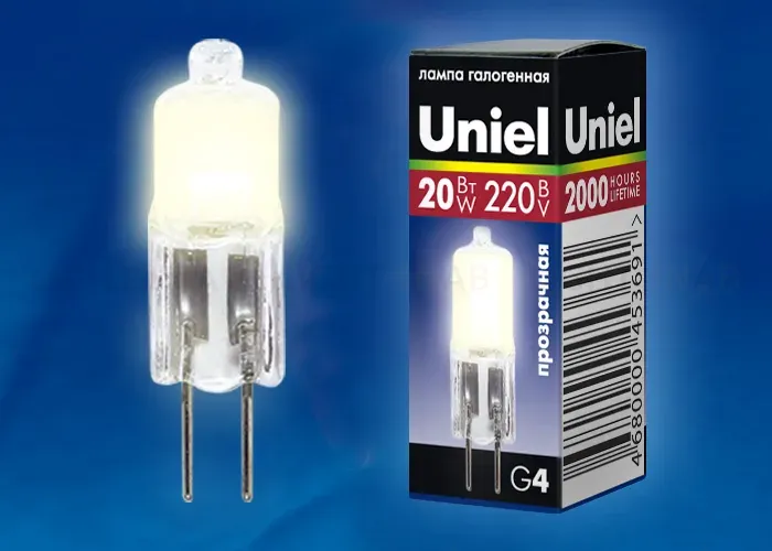 Лампа галогенная Uniel JC-220/20/G4 CL 01822 JC-220/20/G4 CL