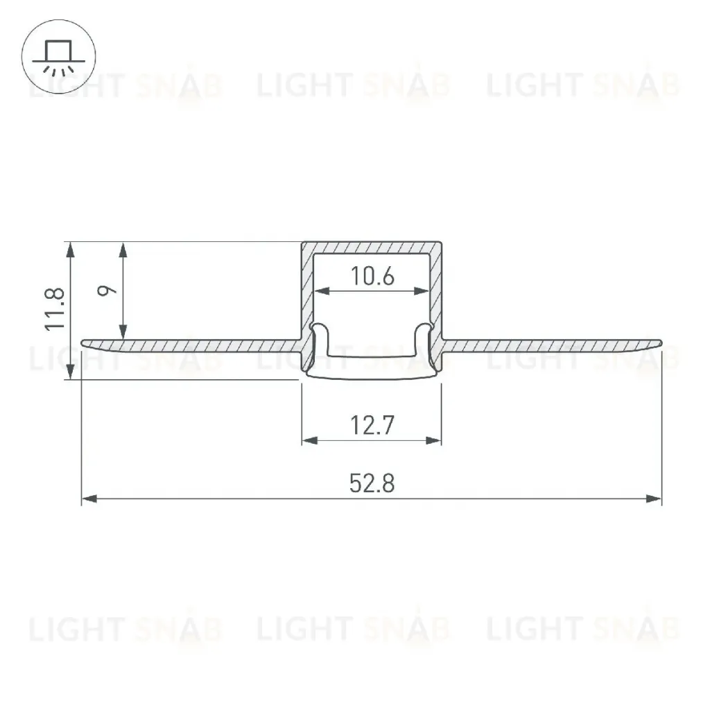 Алюминиевый профиль Arlight FANTOM-BENT-W12-TOP-2000 ANOD 040327(1) 040327(1)
