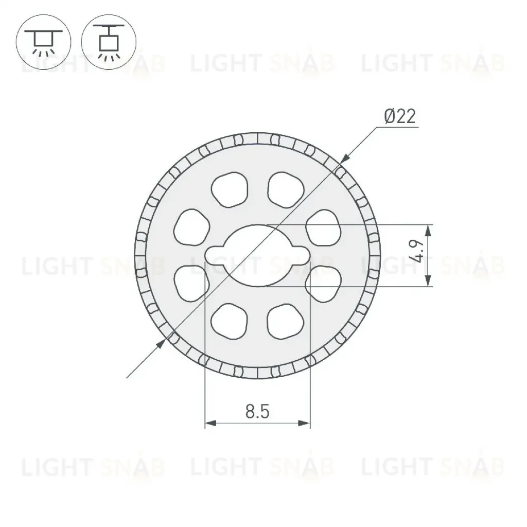 Силиконовый профиль Arlight WPH-FLEX-ROPE-D22-360deg-S8-10m WHITE 053828 053828