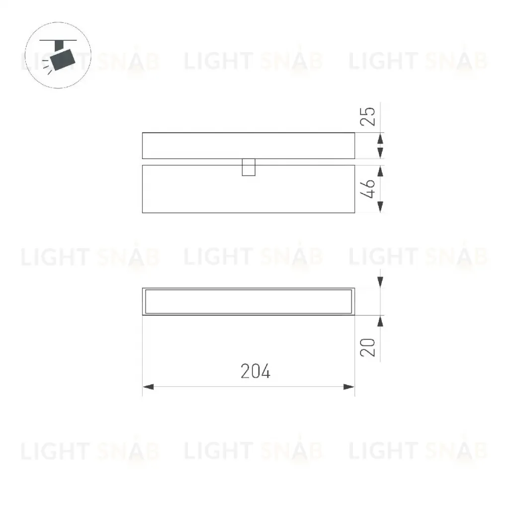 Трековый магнитный светильник Arlight MAG-FLAT-FOLD-25-S200-6W Day4000 050068 050068