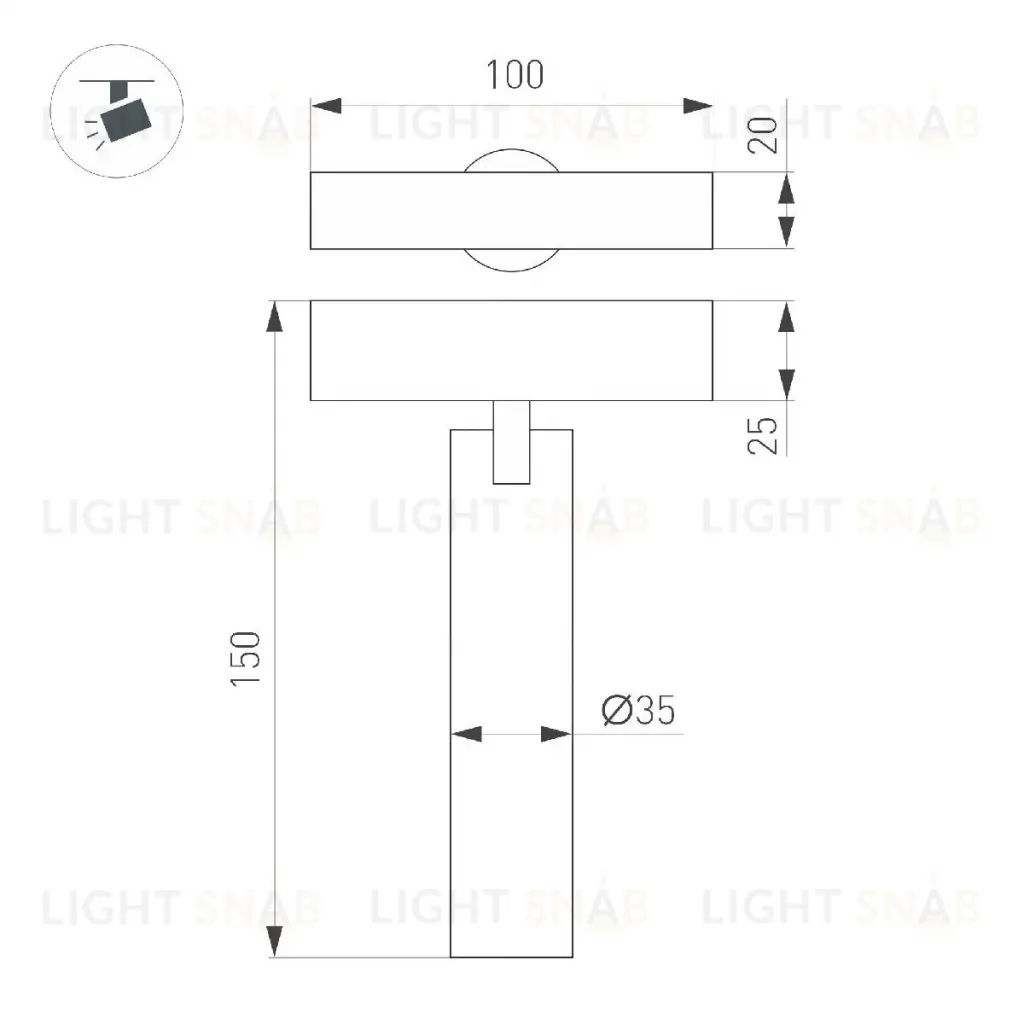 Трековый магнитный светильник Arlight MAG-SPOT-25-R120-12W Day4000 050076 050076
