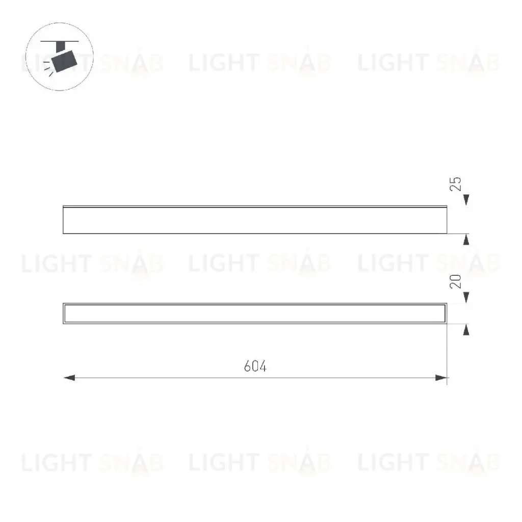 Трековый магнитный светильник Arlight MAG-FLAT-25-L600-18W Warm3000 050058 050058