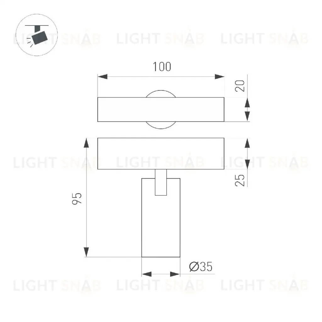 Трековый магнитный светильник Arlight MAG-SPOT-25-R65-5W Warm3000 050074 050074