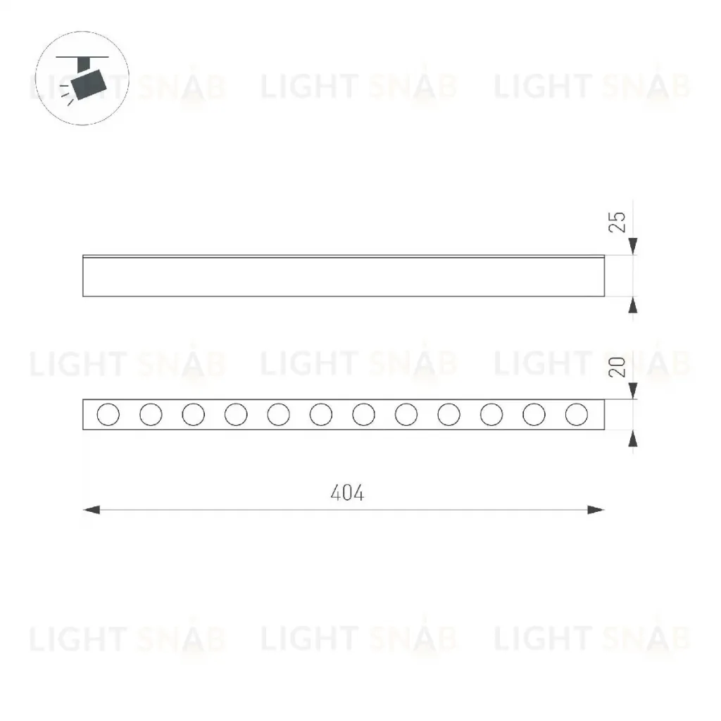 Трековый магнитный светильник Arlight MAG-DOTS-25-L400-12W Warm3000 050051 050051