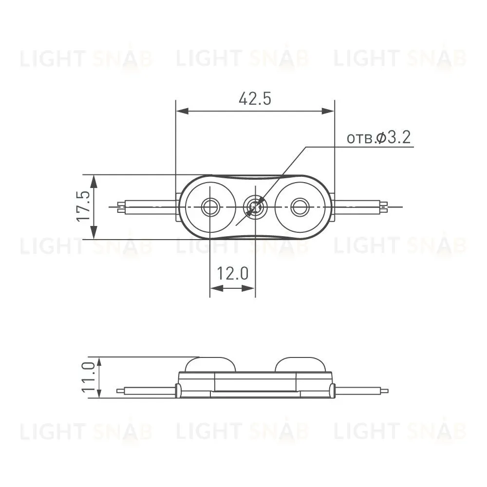 Модуль герметичный Arlight ARL-ORION-R07-12V Cool (2835, 2 LED, 170 deg) 028775 028775