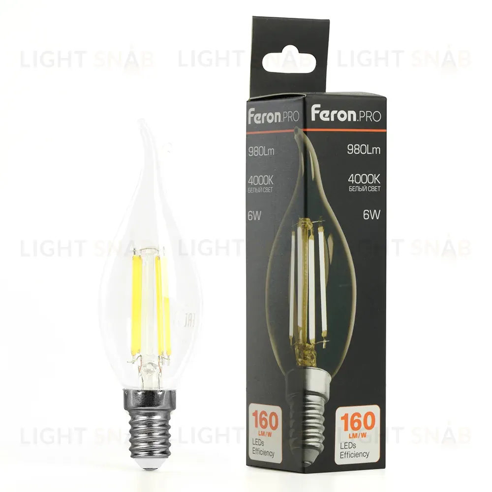 Лампа светодиодная Feron LB-1216 E14 6W 4000K 51263 51263