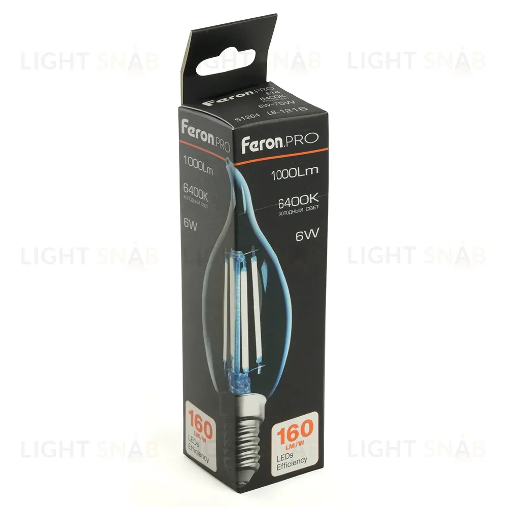 Лампа светодиодная Feron LB-1216 E14 6W 6400K 51264 51264