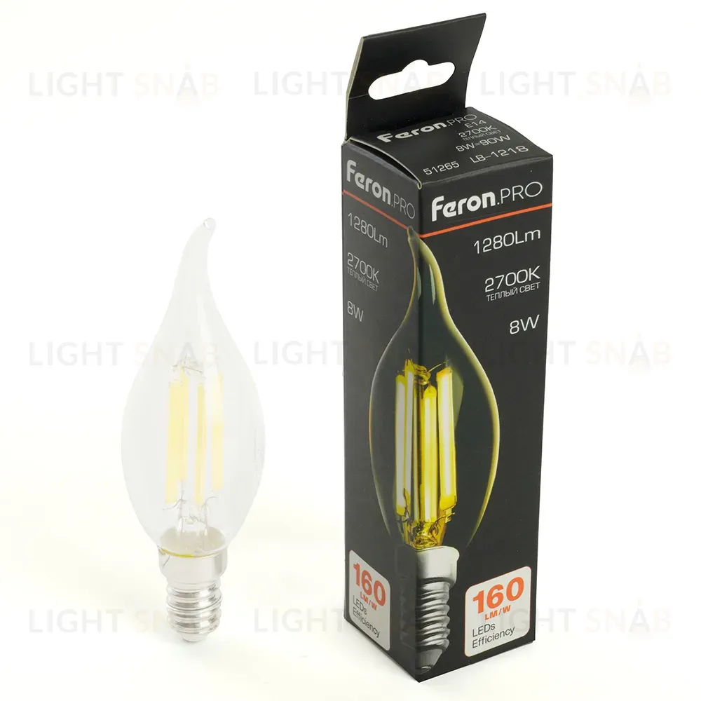 Лампа светодиодная Feron LB-1218 E14 8W 2700K 51265 51265
