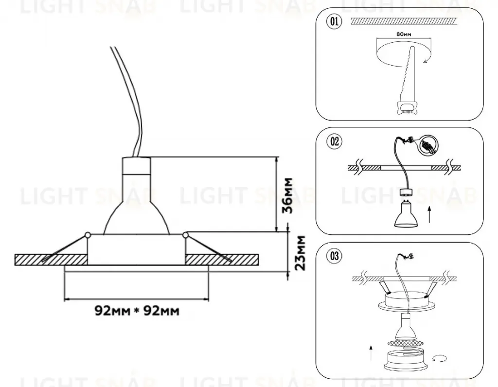 Встраиваемый светильник Ambrella Light Techno Spot Standard Tech TN102727 TN102727