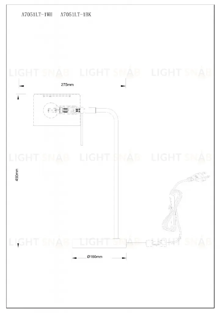 Настольная лампа Arte Lamp Sebastian A7051LT-1BK A7051LT-1BK