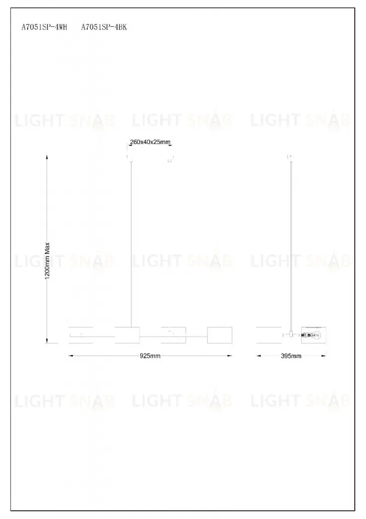 Подвесная люстра Arte Lamp Sebastian A7051SP-4BK A7051SP-4BK