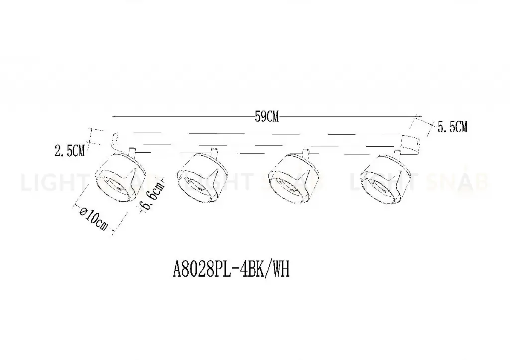 Спот Arte Lamp Amaks A8028PL-4BK A8028PL-4BK