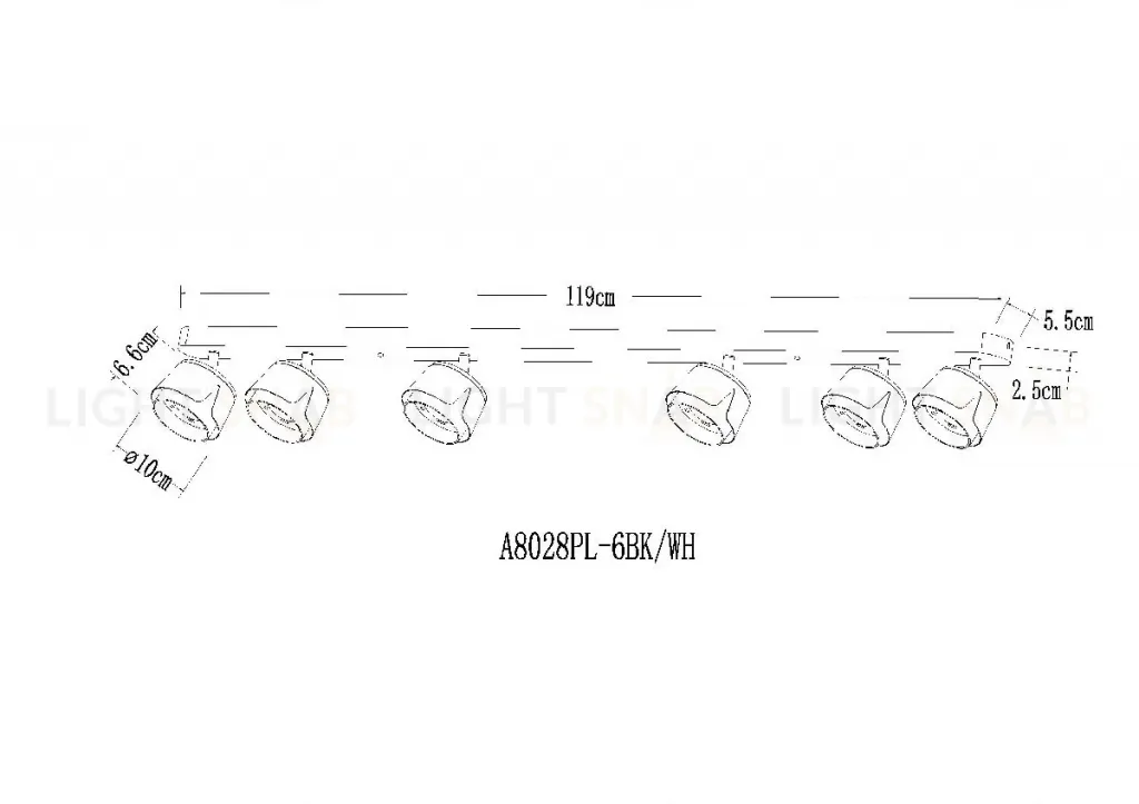 Спот Arte Lamp Amaks A8028PL-6BK A8028PL-6BK