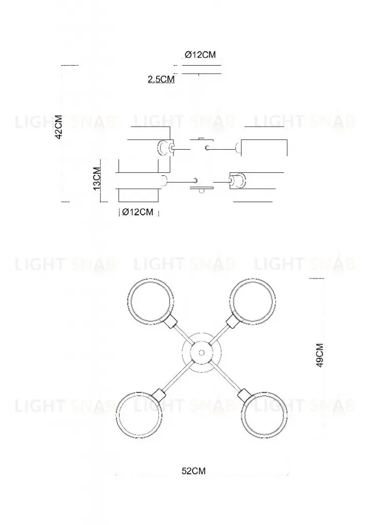 Люстра на штанге Arte Lamp Carlo A8205SP-4BK A8205SP-4BK