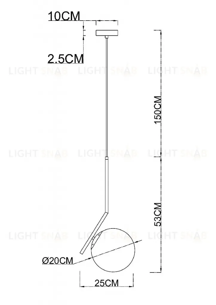 Подвесной светильник Arte Lamp Bolla-unica A1923SP-1BK A1923SP-1BK