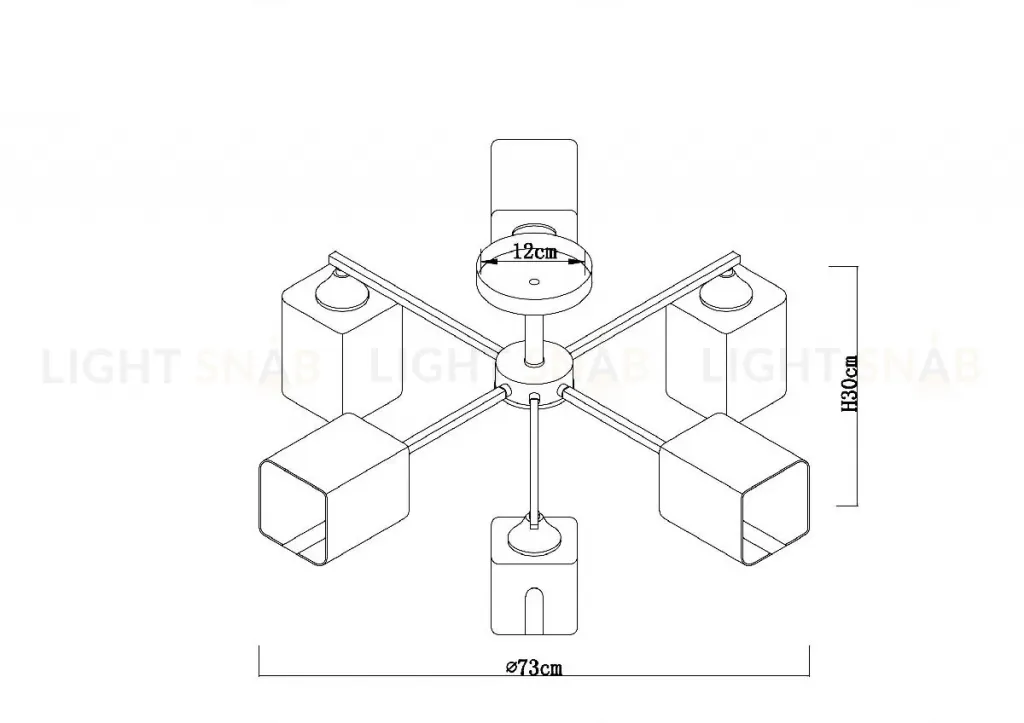 Люстра на штанге Arte Lamp Merci A4185PL-6BK A4185PL-6BK