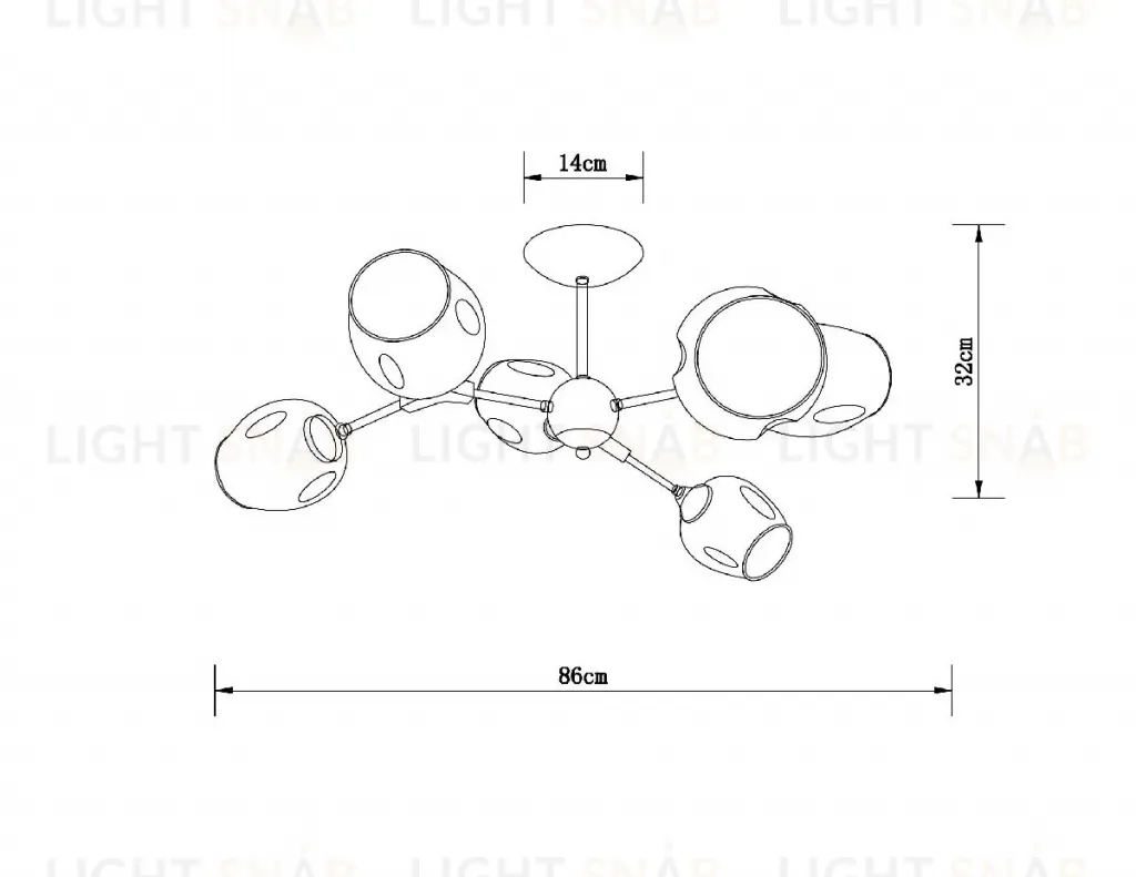 Люстра на штанге Arte Lamp Seppia A4211PL-6BK A4211PL-6BK