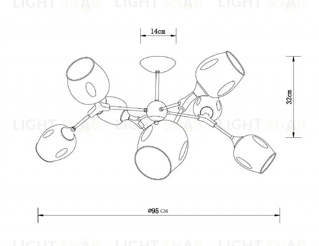 Люстра на штанге Arte Lamp Seppia A4211PL-8BK A4211PL-8BK