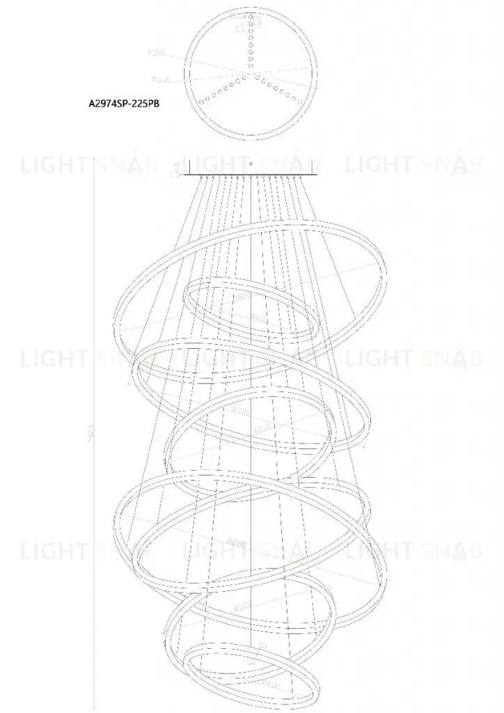 Подвесная люстра Arte Lamp Arcane A2974SP-225PB A2974SP-225PB