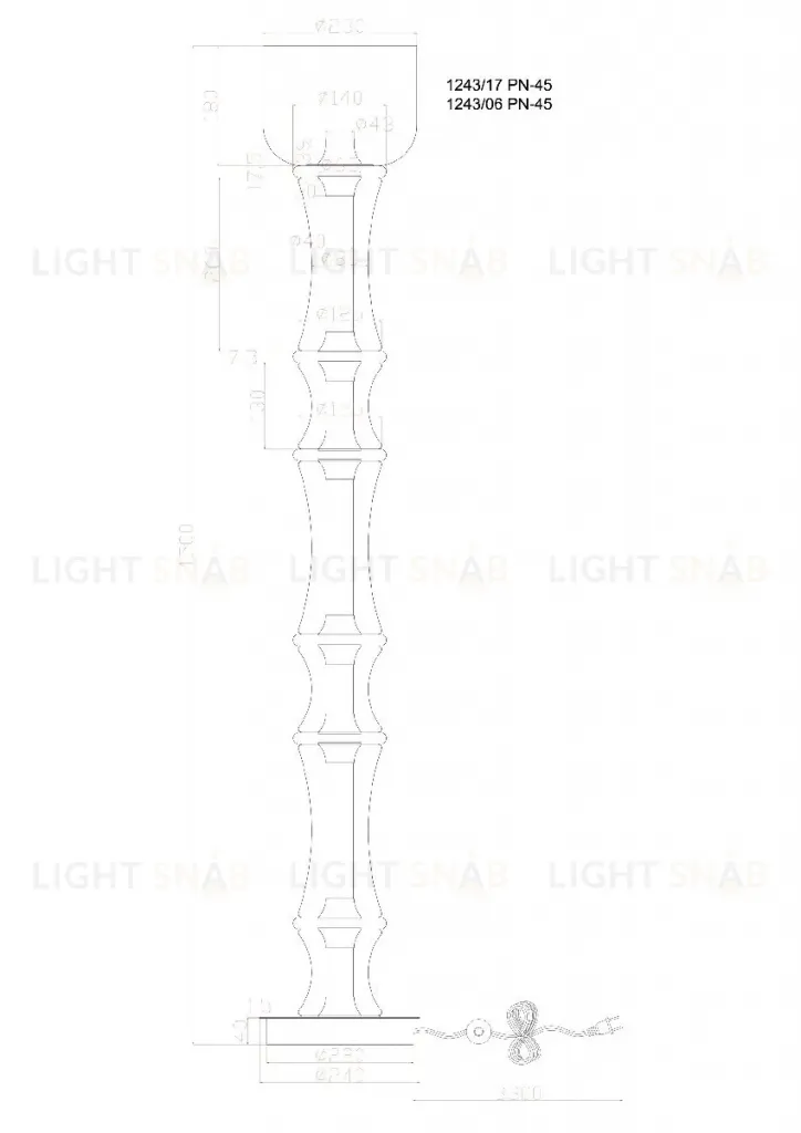 Торшер Divinare Sterzo 1244/17 PN-60 1244/17 PN-60