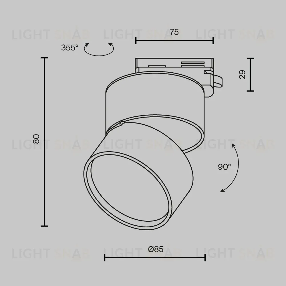 Трековый однофазный светильник Maytoni Onda TR007-1-12W3K-B-1 TR007-1-12W3K-B-1