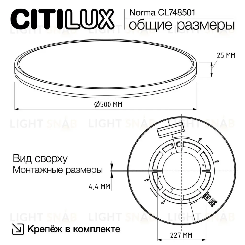Потолочный светильник Citilux Norma CL748501 CL748501