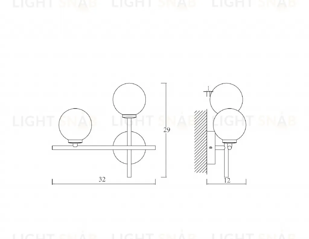 Бра Arte Lamp Bolla-piccolo A3989AP-2AB A3989AP-2AB