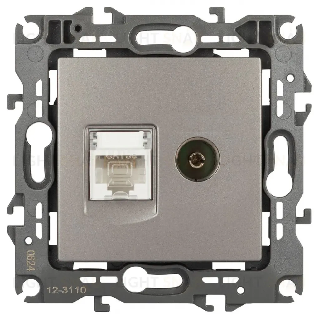Розетка комбинированная RJ45+TV Эра 12-3110-16 Б0065646 Б0065646