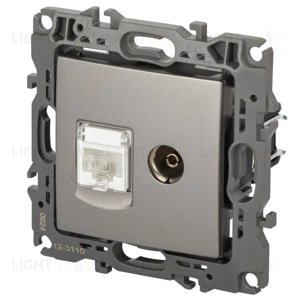 Розетка комбинированная RJ45+TV Эра 12-3110-16 Б0065646 Б0065646