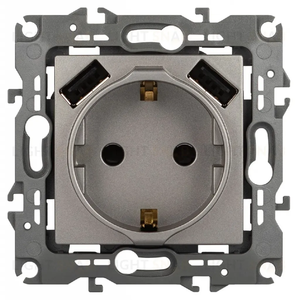 Розетка со шторами и 2 USB Эра 12-4109-16 Б0065729 Б0065729