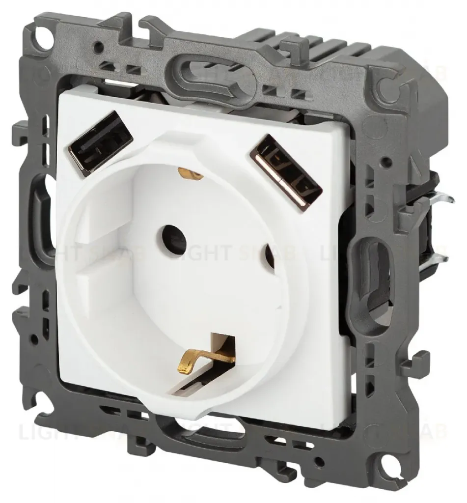 Розетка со шторами и 2 USB Эра 12-4109-01М Б0065728 Б0065728