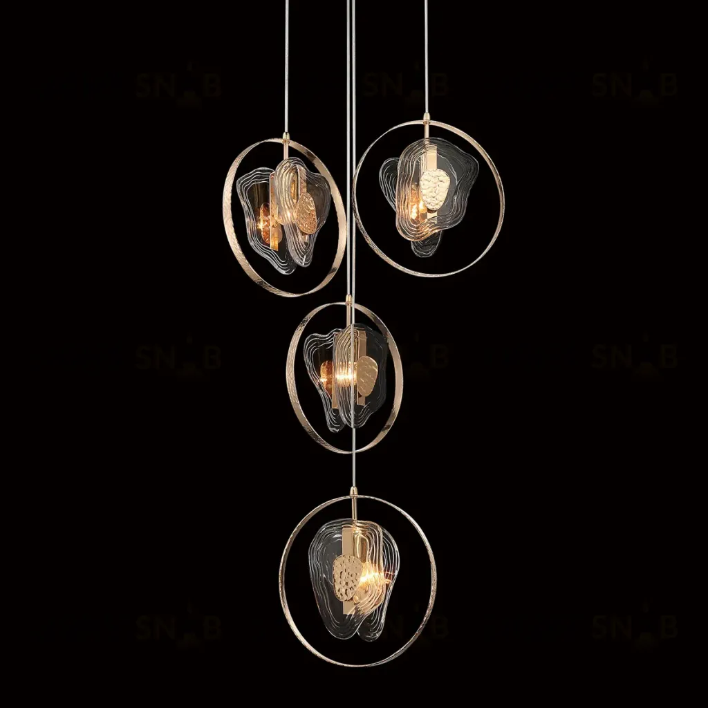 Подвесной светильник Delight Collection Cowley P60669-4 gold/clear P60669-4 gold/clear