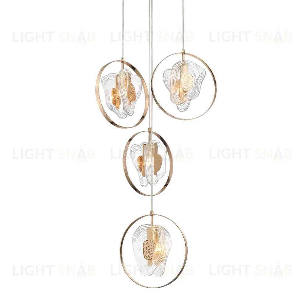 Подвесной светильник Delight Collection Cowley P60669-4 gold/clear P60669-4 gold/clear