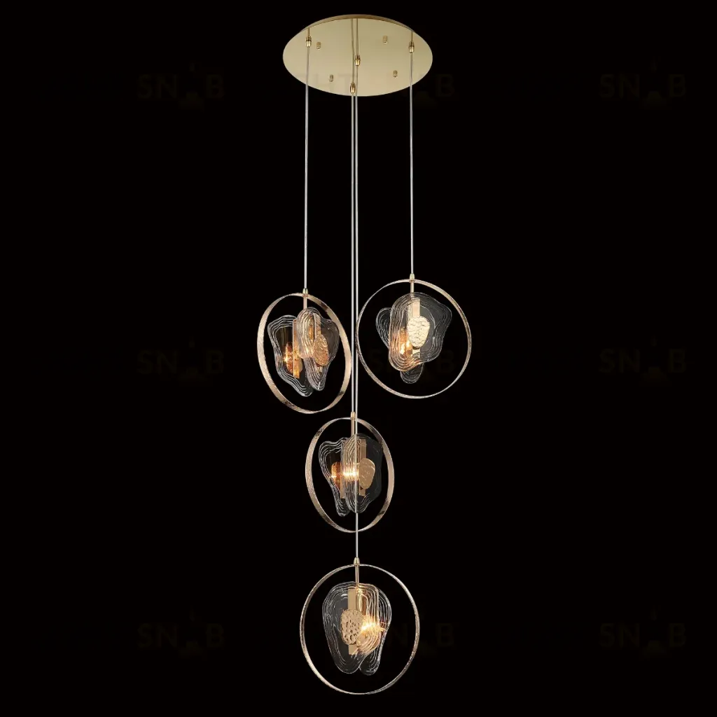 Подвесной светильник Delight Collection Cowley P60669-4 gold/clear P60669-4 gold/clear