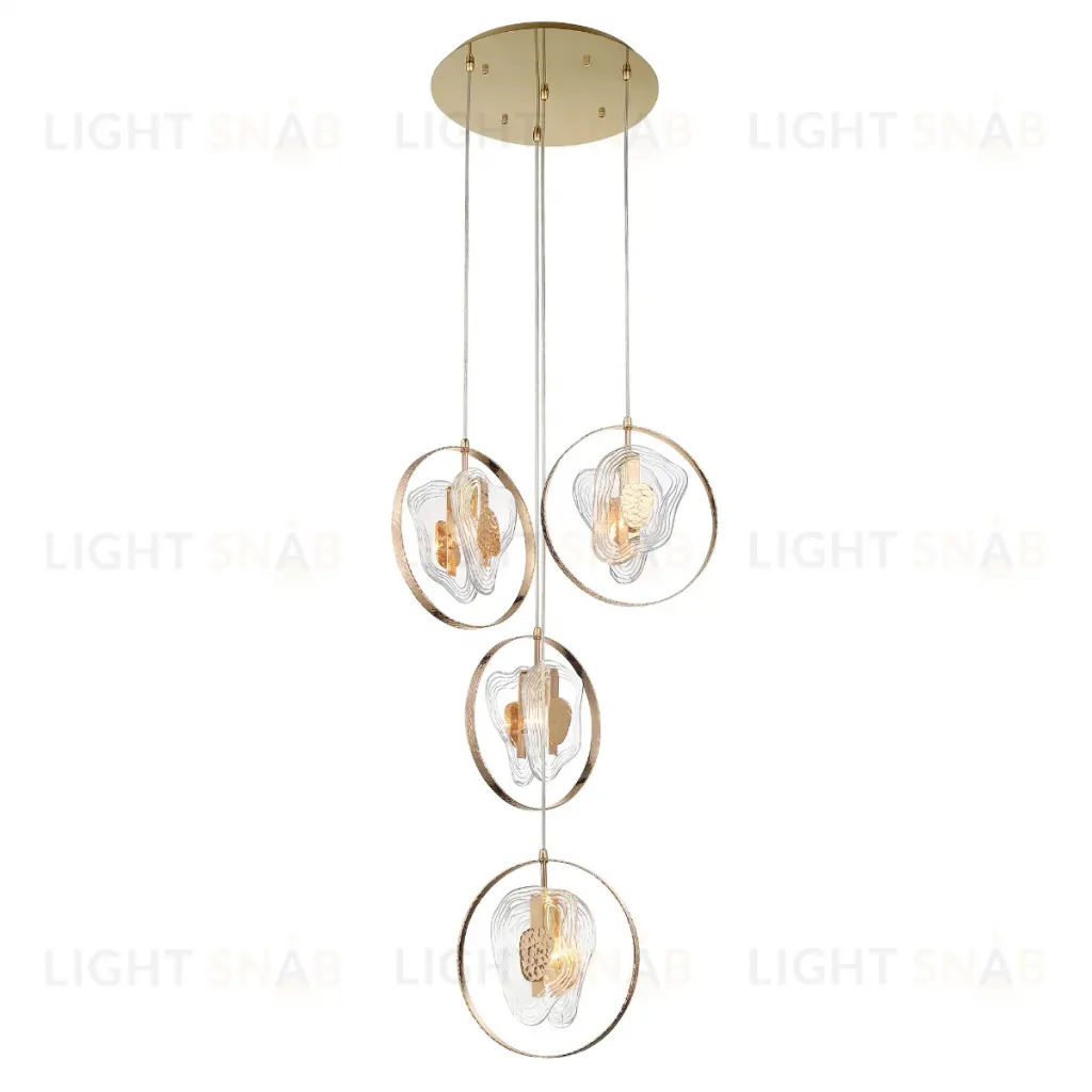 Подвесной светильник Delight Collection Cowley P60669-4 gold/clear P60669-4 gold/clear