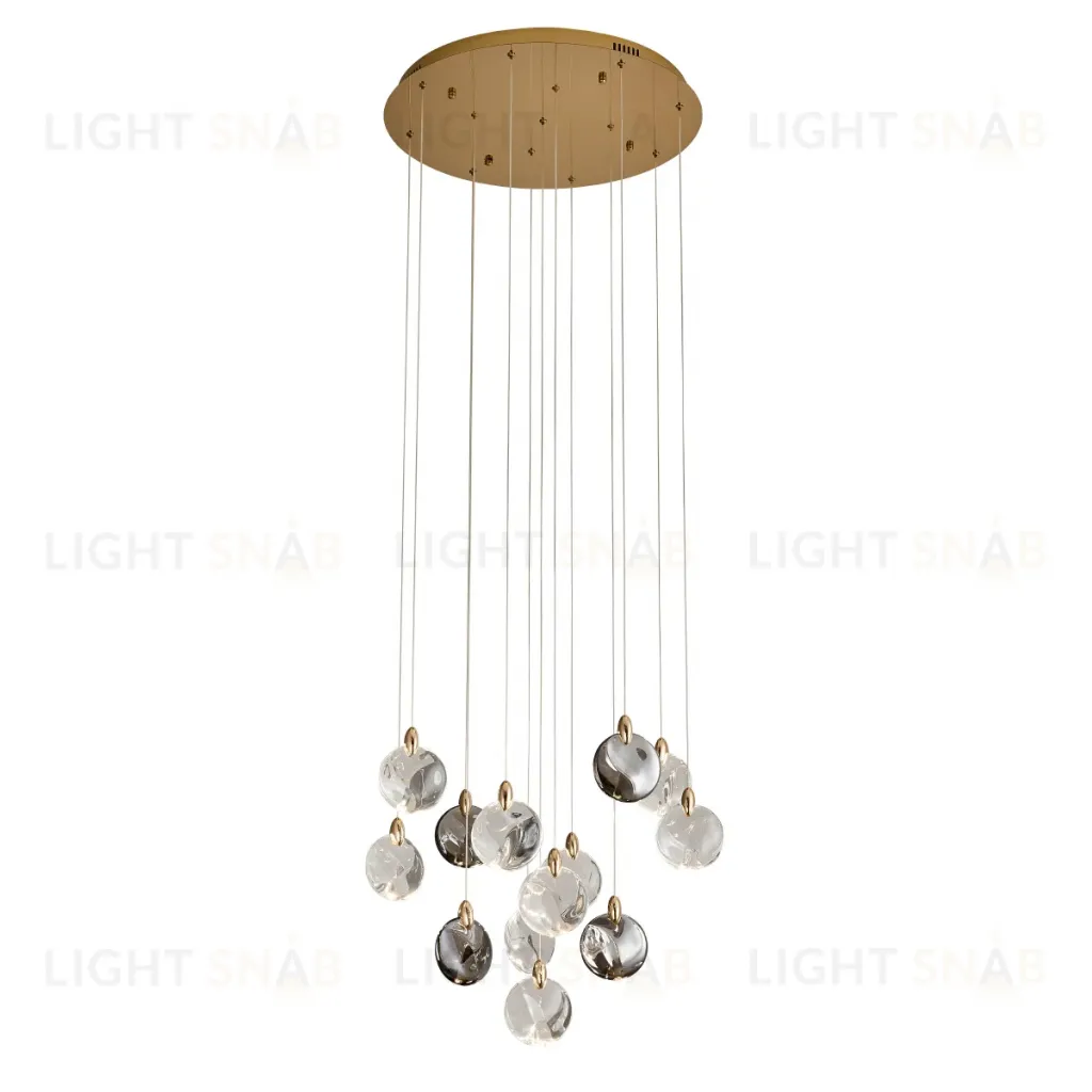 Каскадная люстра Delight Collection OD2440-13 gold/clear+amber+grey OD2440-13 gold/clear+amber+grey