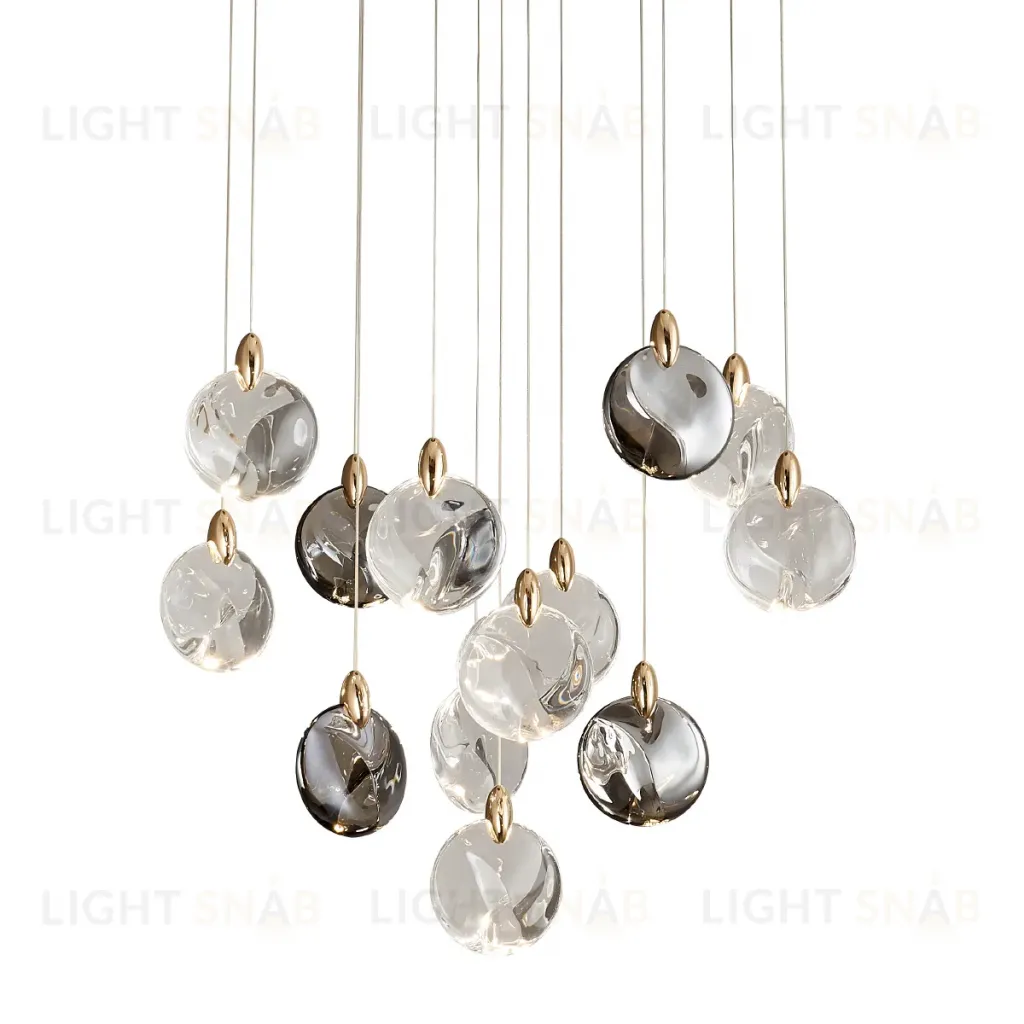 Каскадная люстра Delight Collection OD2440-13 gold/clear+amber+grey OD2440-13 gold/clear+amber+grey