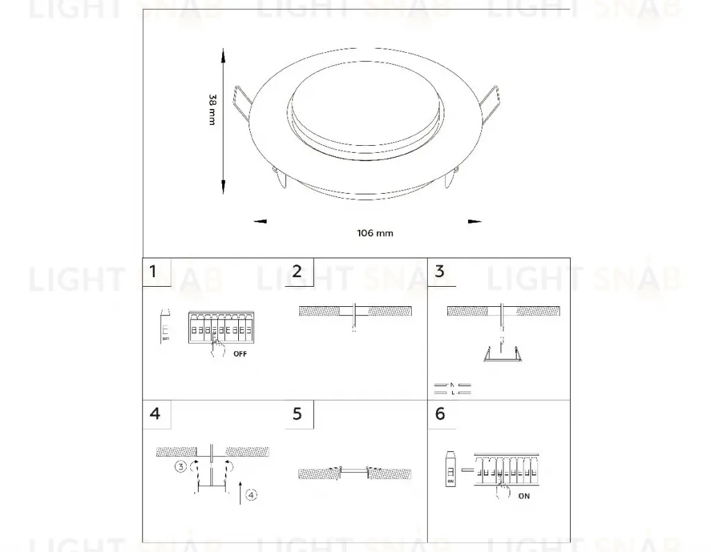 Встраиваемый светильник Ambrella Light Standard Spot GX53 Spot G101 BK G101 BK
