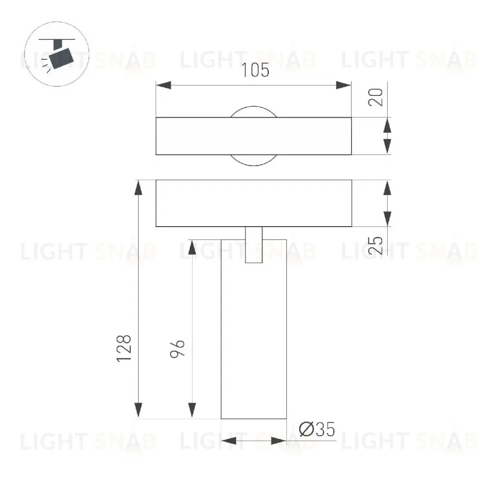 Трековый магнитный светильник Arlight MAG-SPOT-ZOOM-25-R35-7W Day4000 (BK, 20-55 deg, 24V) 053796 053796