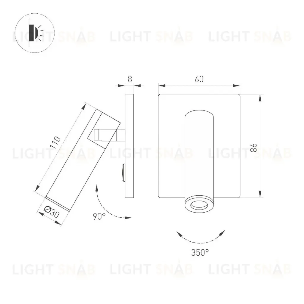 Спот Arlight SP-READER-S60x86-3W Warm2700 (BK, 20 deg, 230V) 052938 052938