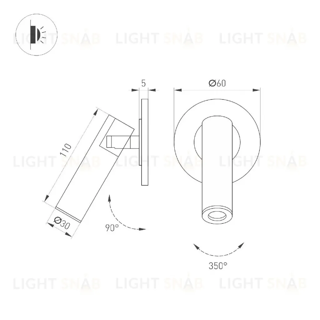 Спот Arlight SP-READER-NB-R60-3W Warm3000 (WH, 20 deg, 230V) 053088 053088