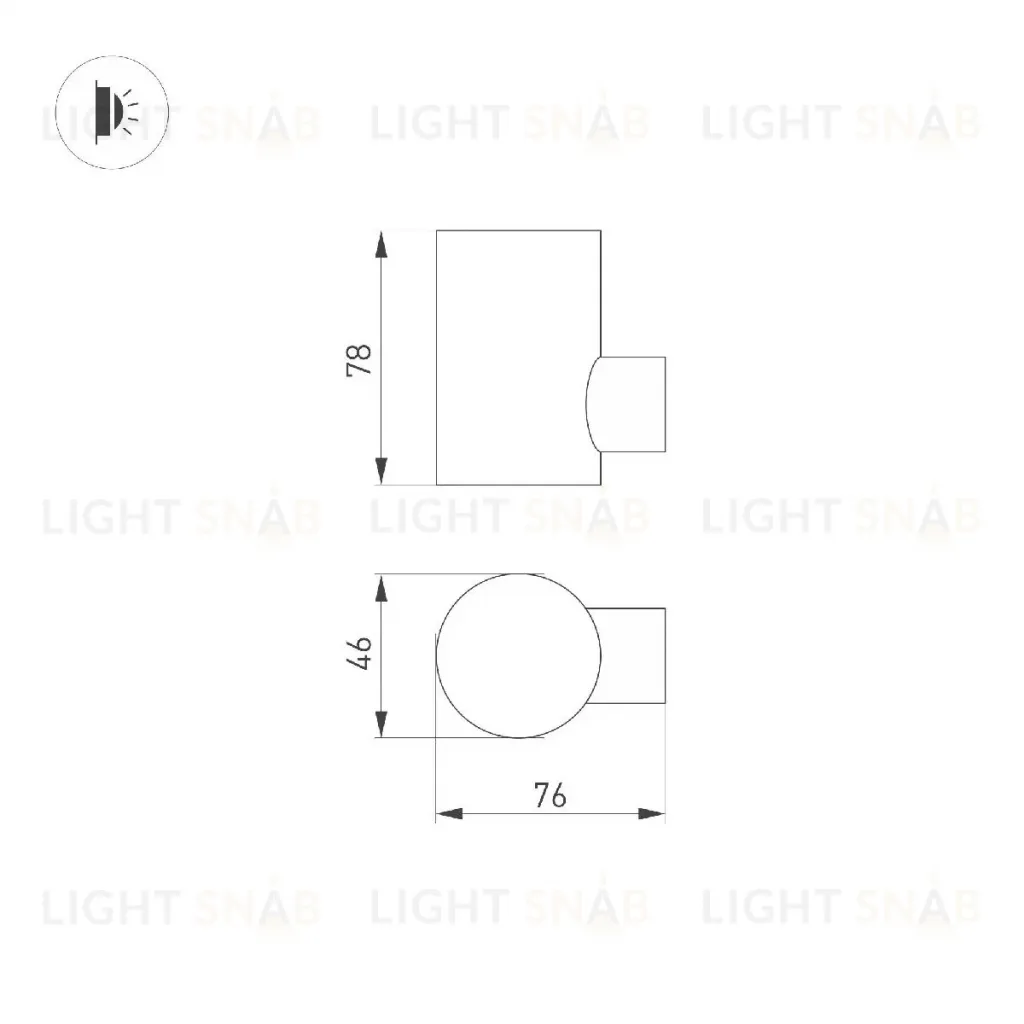 Уличный настенный светильник Arlight KT-RAY-WALL-R46-3W Warm3000 (GR, 24 deg, 24V) 034116(1) 034116(1)