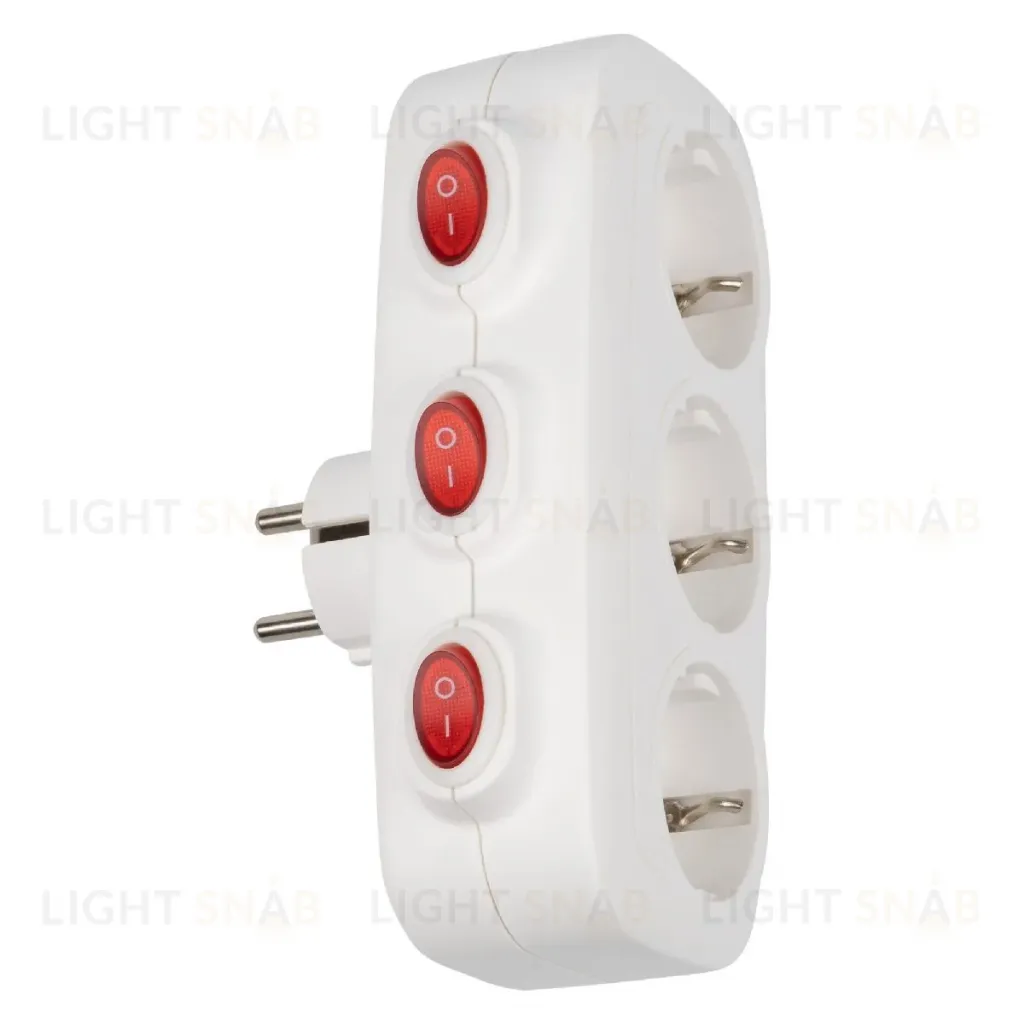 Разветвитель сетевой с выключателем Uniel S-GES3-16OB WHITE UL-00011239 S-GES3-16OB WHITE