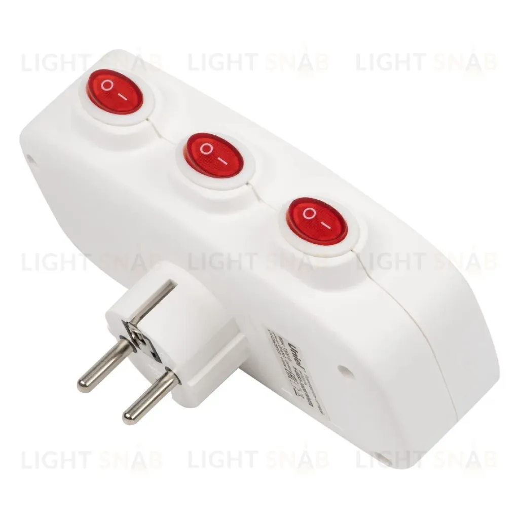 Разветвитель сетевой с выключателем Uniel S-GES3-16OB WHITE UL-00011239 S-GES3-16OB WHITE