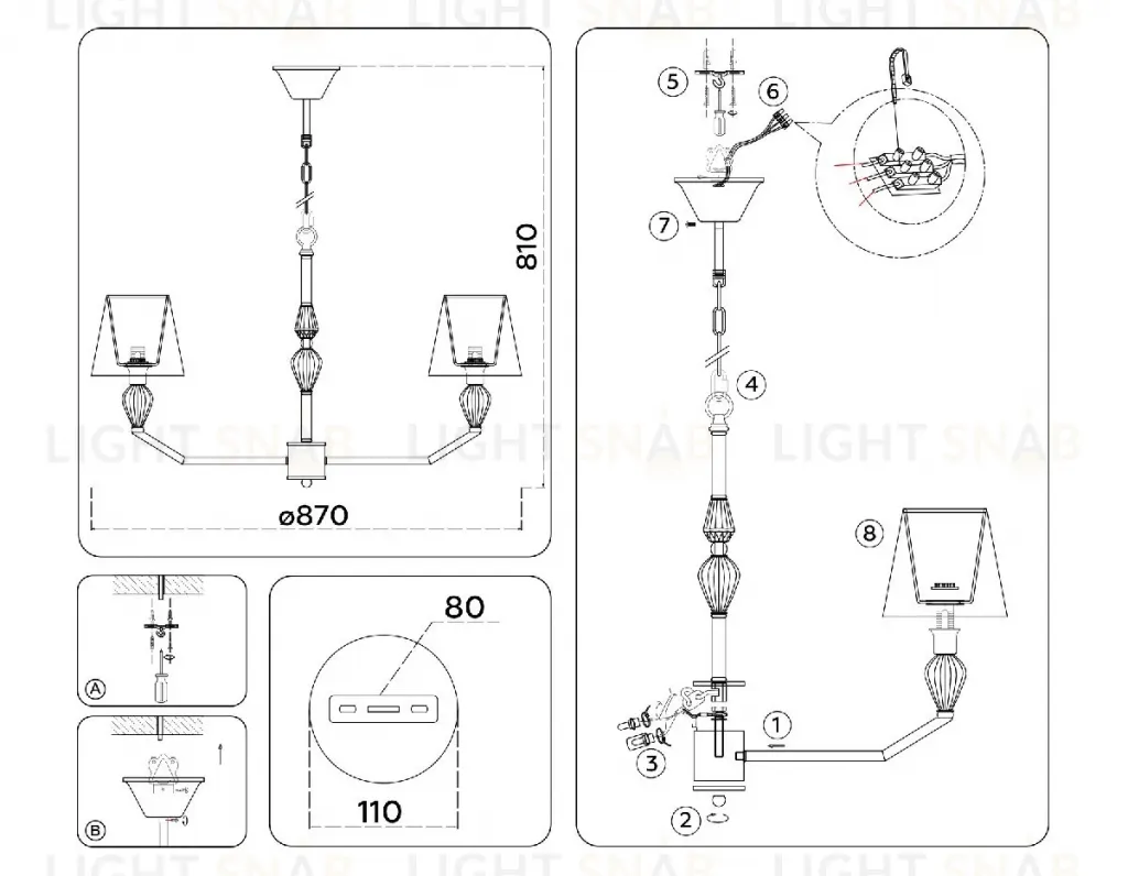 Подвесная люстра Ambrella Light High Light Ceramo Classic LH75063 LH75063