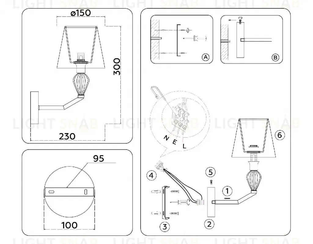 Бра Ambrella Light High Light Ceramo Classic LH75065 LH75065