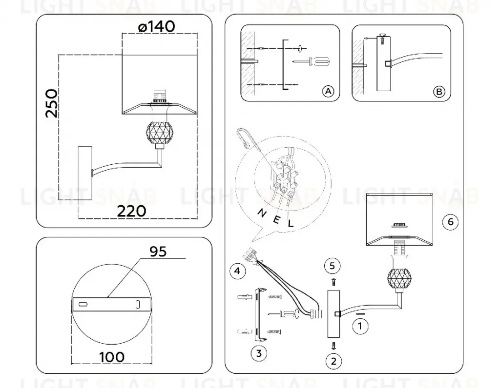 Бра Ambrella Light High Light Classic LH71135 LH71135