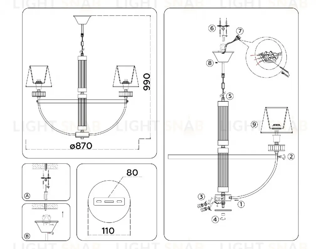Подвесная люстра Ambrella Light High Light Classic LH71253 LH71253