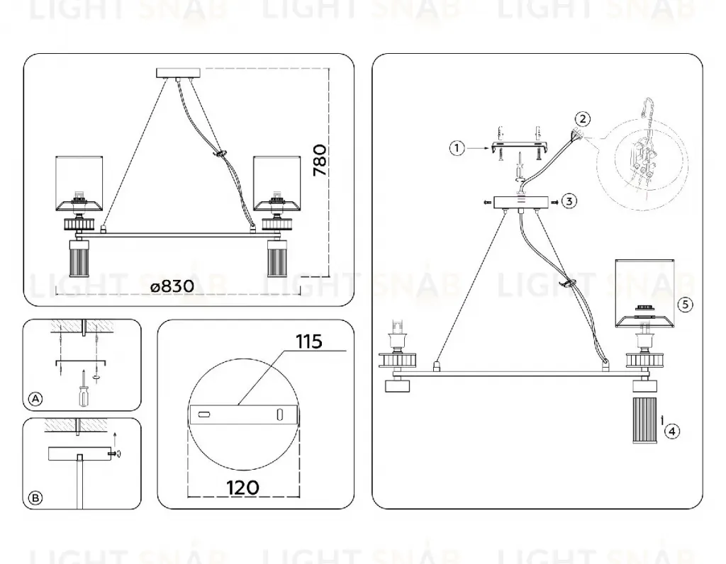 Подвесная люстра Ambrella Light High Light Classic LH71293 LH71293